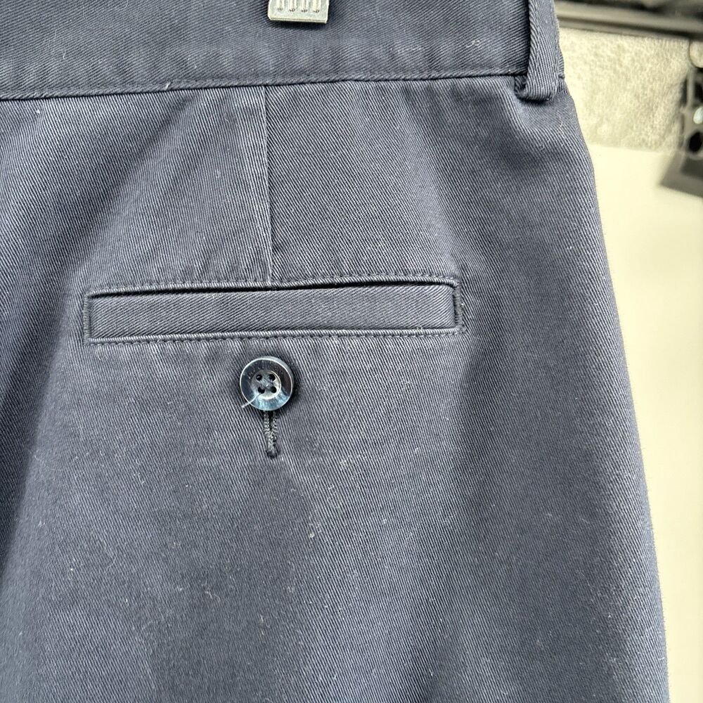 L. L.Bean Twill Midi Skirt Size 14 Stretch Waist Band insert, Pockets navy blue - Picture 3 of 6